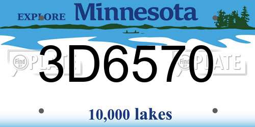3D6570 Minnesota License Plate