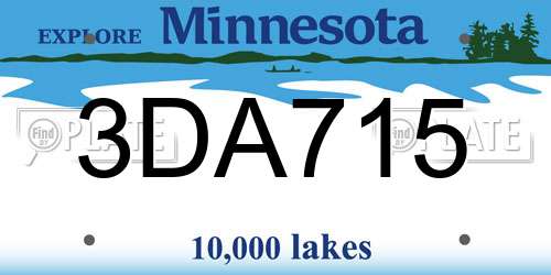 3DA715 Minnesota License Plate