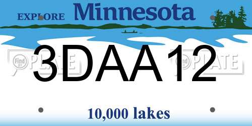 3DAA12 Minnesota License Plate