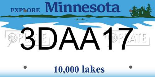 3DAA17 Minnesota License Plate