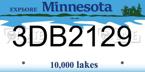 3DB2129 Minnesota License Plate