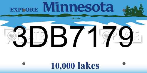 3DB7179 Minnesota License Plate