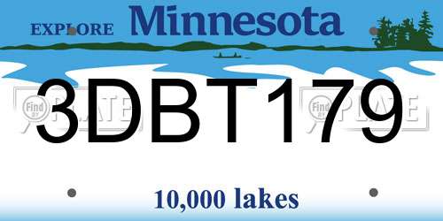 3DBT179 Minnesota License Plate