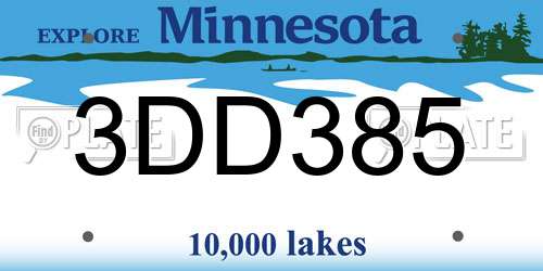 3DD385 Minnesota License Plate