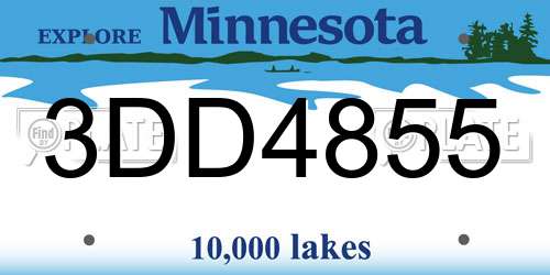 3DD4855 Minnesota License Plate