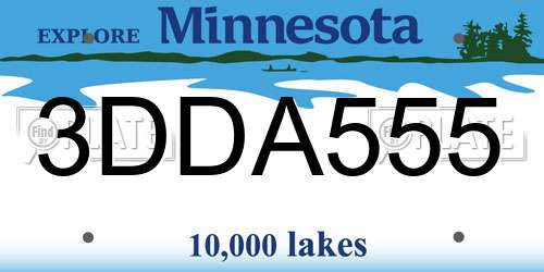 3DDA555 Minnesota License Plate