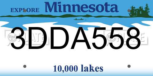 3DDA558 Minnesota License Plate