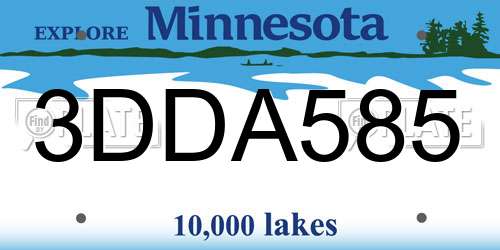 3DDA585 Minnesota License Plate
