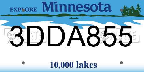 3DDA855 Minnesota License Plate
