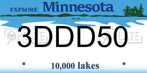 3DDD50 Minnesota License Plate