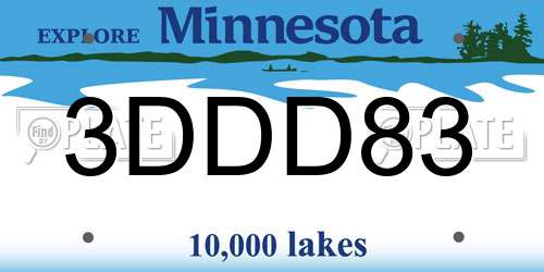 3DDD83 Minnesota License Plate