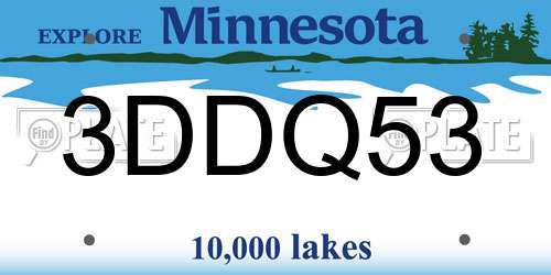 3DDQ53 Minnesota License Plate