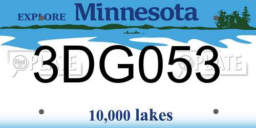 3DG053 Minnesota License Plate