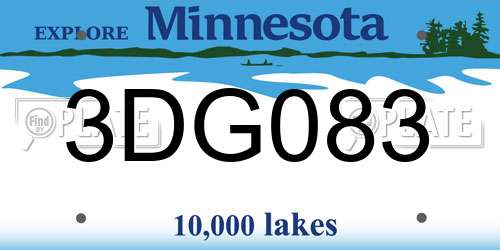 3DG083 Minnesota License Plate