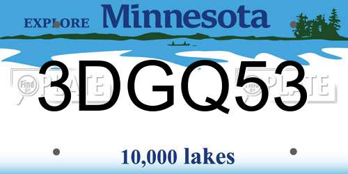 3DGQ53 Minnesota License Plate