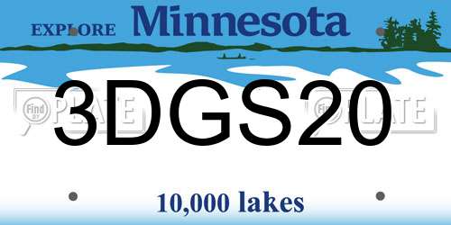 3DGS20 Minnesota License Plate