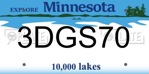 3DGS70 Minnesota License Plate