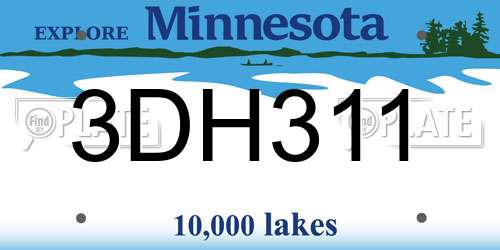 3DH311 Minnesota License Plate