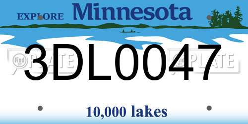 3DL0047 Minnesota License Plate