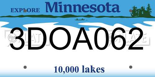 3DOA062 Minnesota License Plate