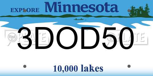 3DOD50 Minnesota License Plate