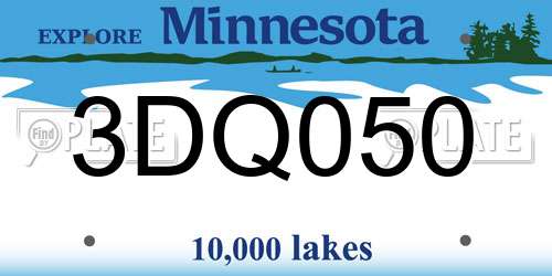 3DQ050 Minnesota License Plate