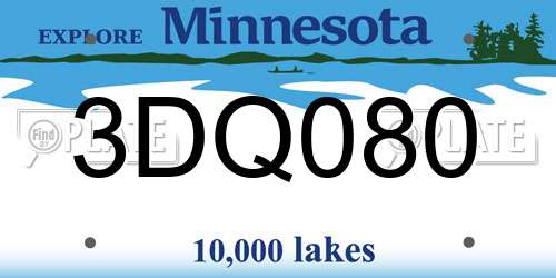 3DQ080 Minnesota License Plate