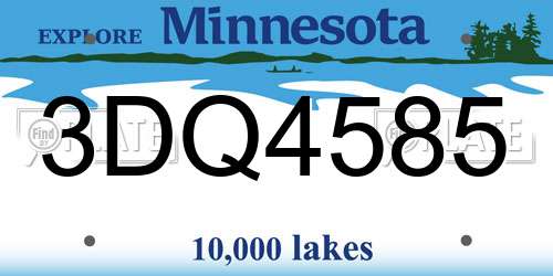 3DQ4585 Minnesota License Plate