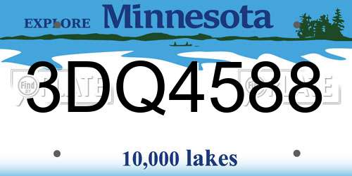 3DQ4588 Minnesota License Plate