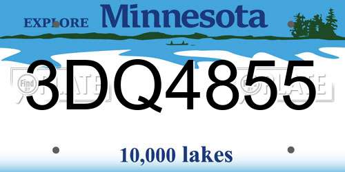 3DQ4855 Minnesota License Plate