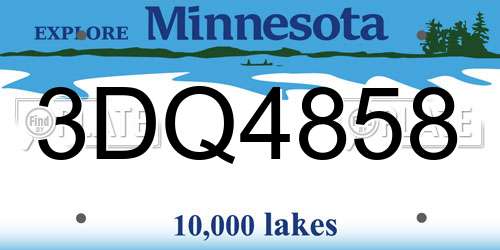 3DQ4858 Minnesota License Plate