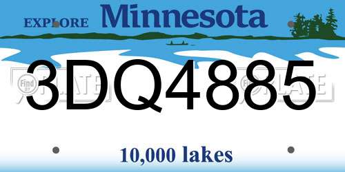 3DQ4885 Minnesota License Plate