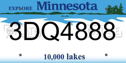 3DQ4888 Minnesota License Plate