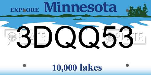 3DQQ53 Minnesota License Plate