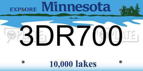 3DR700 Minnesota License Plate