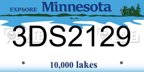 3DS2129 Minnesota License Plate