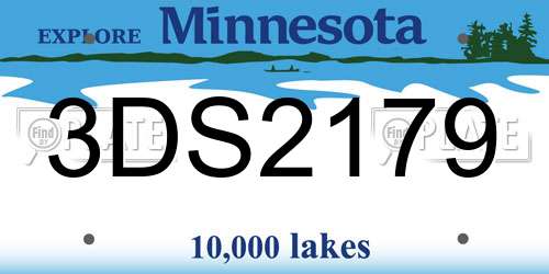 3DS2179 Minnesota License Plate