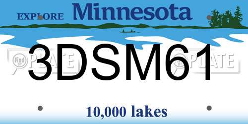 3DSM61 Minnesota License Plate