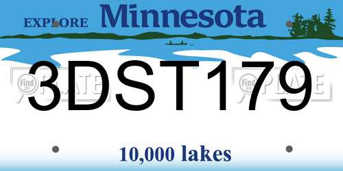 3DST179 Minnesota License Plate