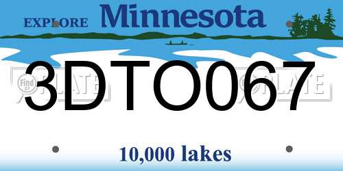 3DTO067 Minnesota License Plate