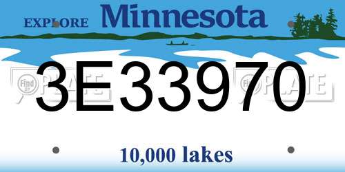 3E33970 Minnesota License Plate