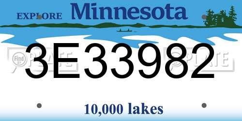 3E33982 Minnesota License Plate