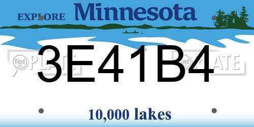 3E41B4 Minnesota License Plate