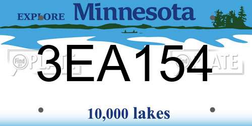 3EA154 Minnesota License Plate
