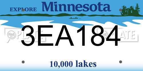 3EA184 Minnesota License Plate