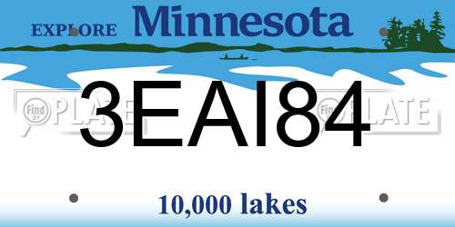 3EAI84 Minnesota License Plate
