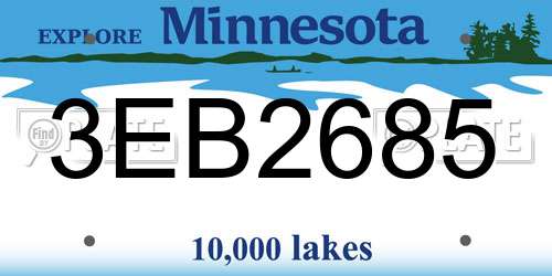3EB2685 Minnesota License Plate