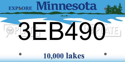 3EB490 Minnesota License Plate