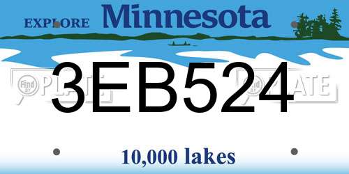 3EB524 Minnesota License Plate