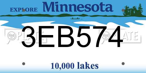 3EB574 Minnesota License Plate